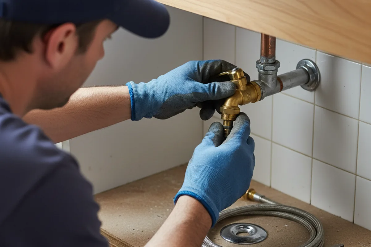 Shutoff valve and fitting work during Burst Pipe Repair in Dane